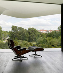 Design eames lounge walnoot leder zwart België